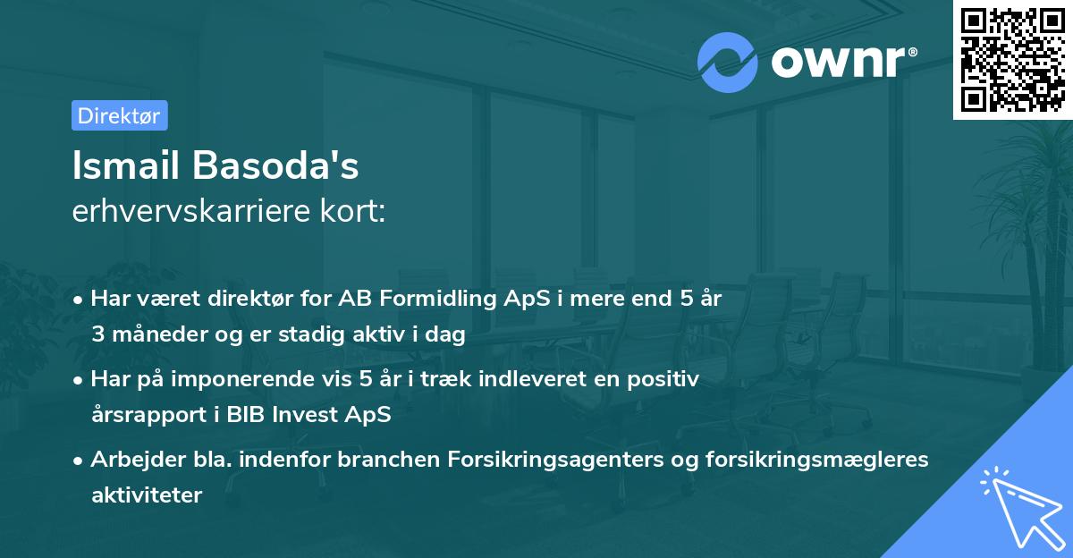 Ismail Basoda's erhvervskarriere kort