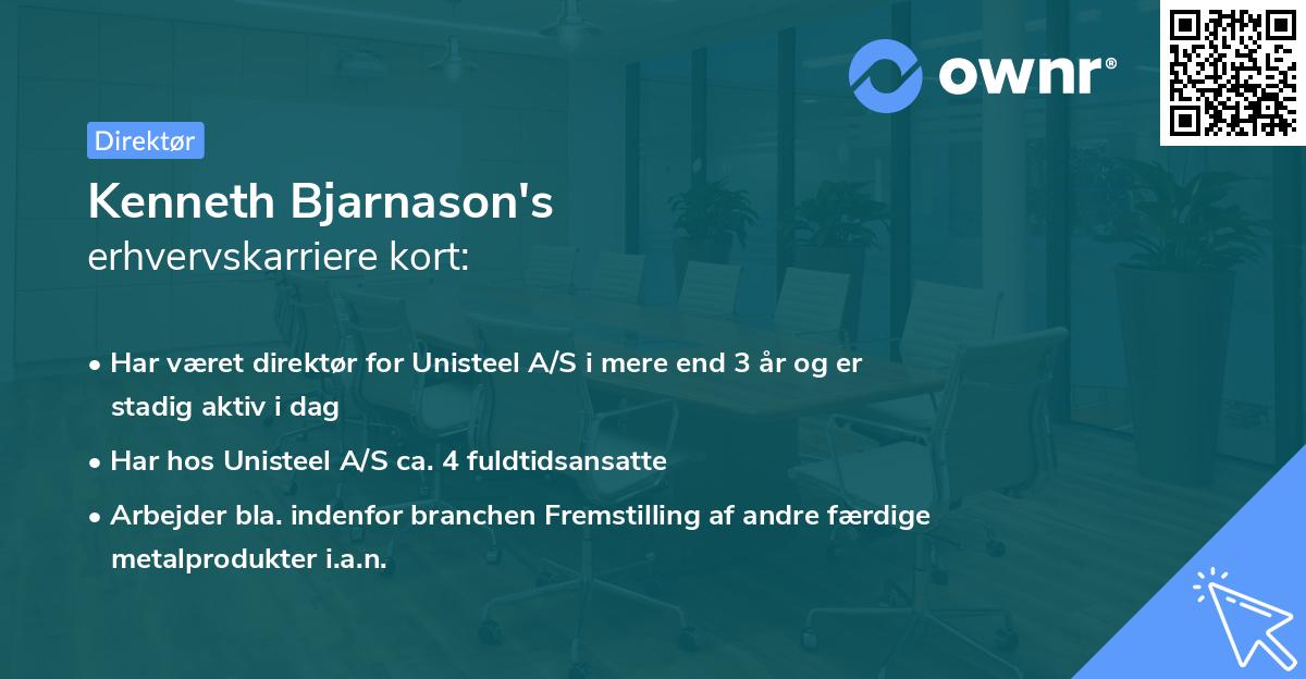 Kenneth Bjarnason's erhvervskarriere kort