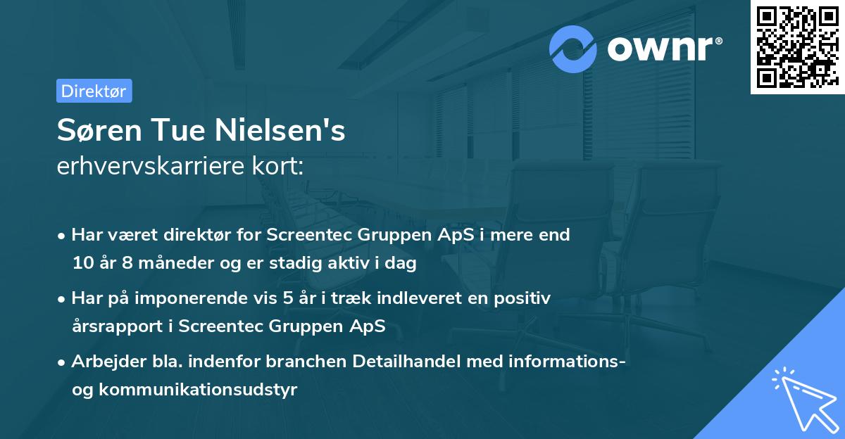 Søren Tue Nielsen's erhvervskarriere kort