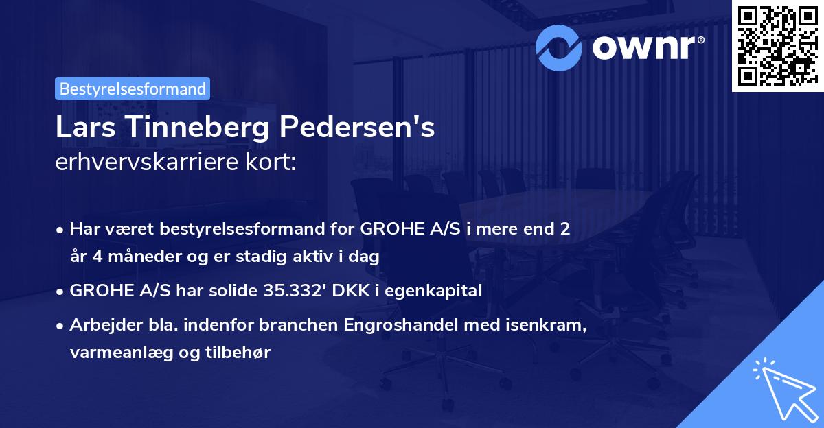 Lars Tinneberg Pedersen's erhvervskarriere kort