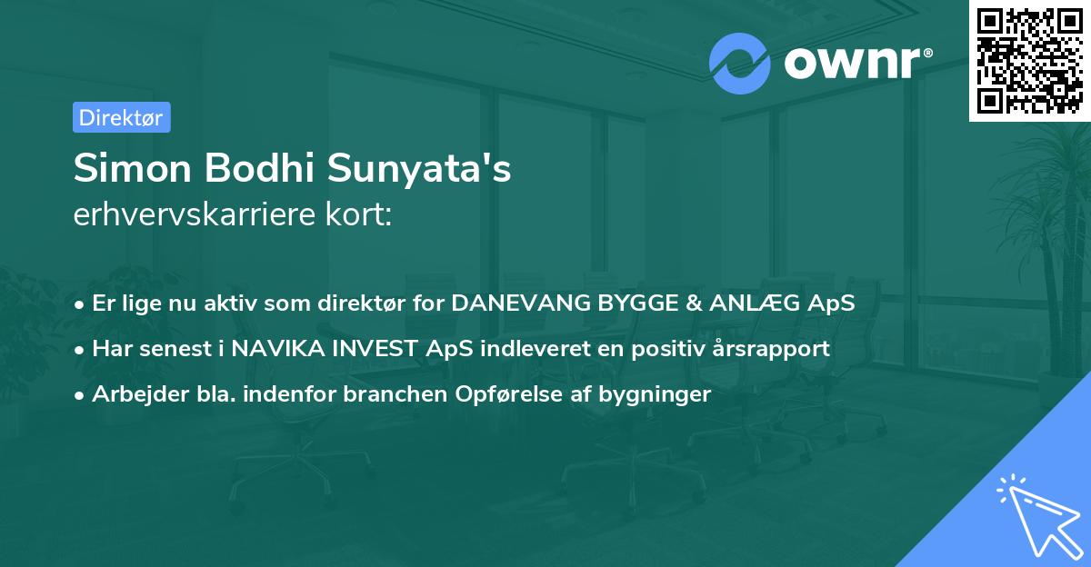 Simon Bodhi Sunyata's erhvervskarriere kort