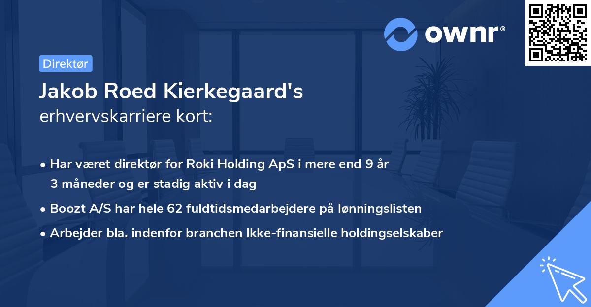 Jakob Roed Kierkegaard's erhvervskarriere kort
