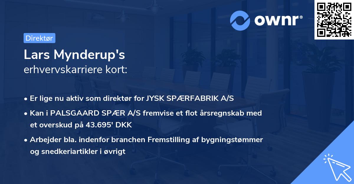 Lars Mynderup's erhvervskarriere kort