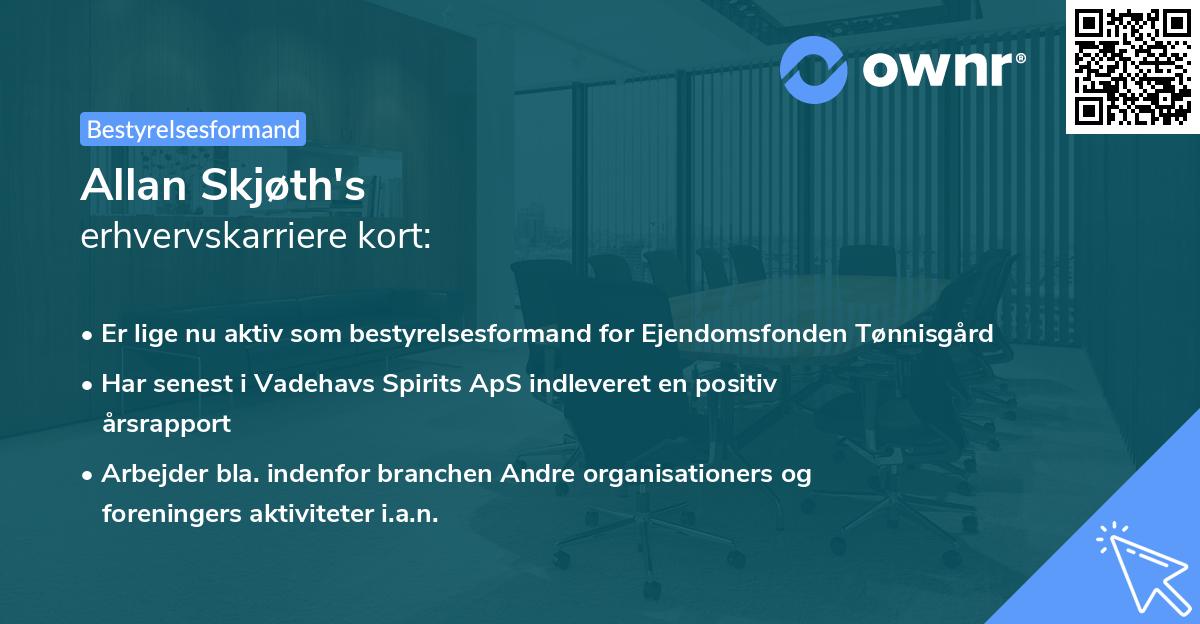 Allan Skjøth's erhvervskarriere kort