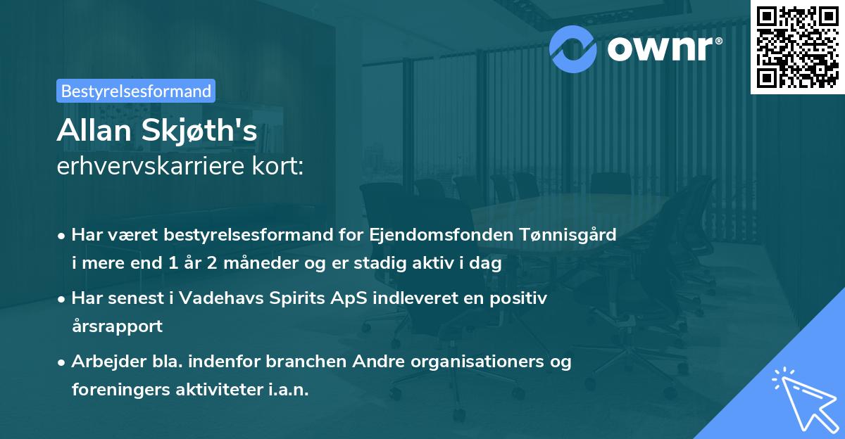 Allan Skjøth's erhvervskarriere kort