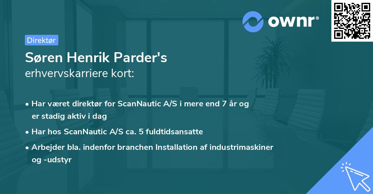 Søren Henrik Parder's erhvervskarriere kort