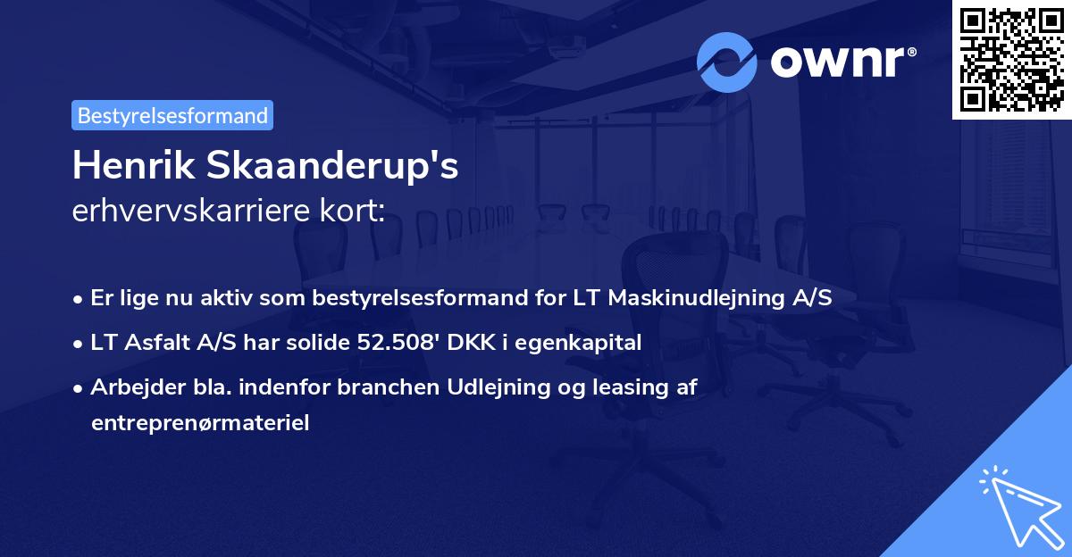Henrik Skaanderup's erhvervskarriere kort