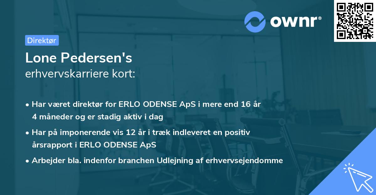 Lone Pedersen's erhvervskarriere kort