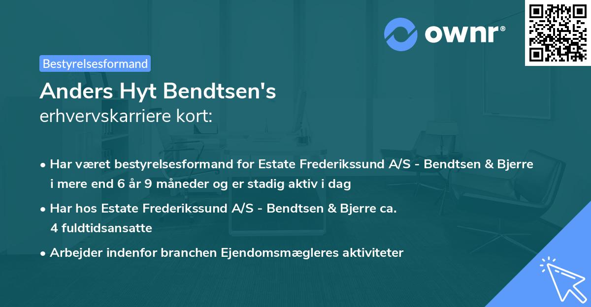Anders Hyt Bendtsen's erhvervskarriere kort