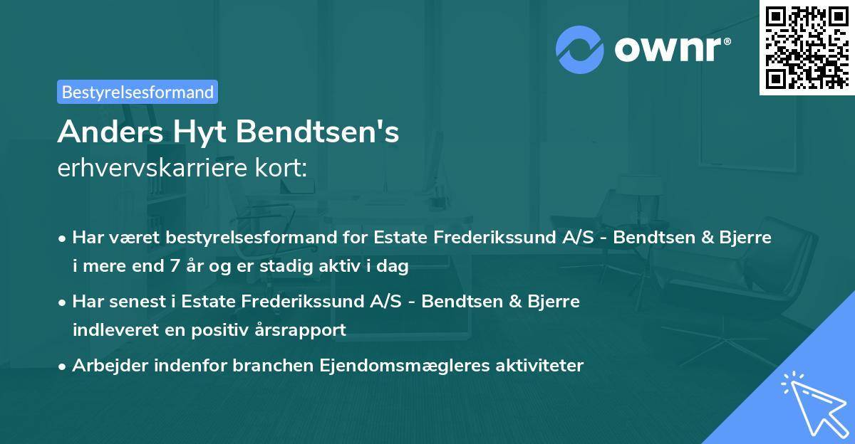 Anders Hyt Bendtsen's erhvervskarriere kort