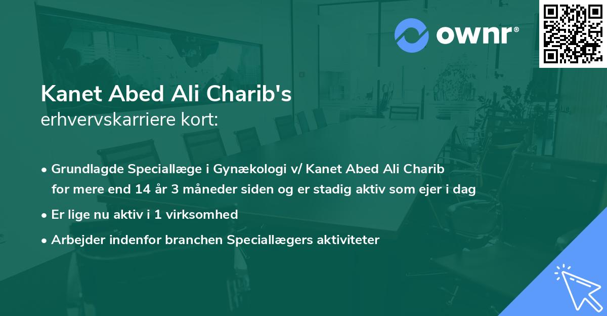 Kanet Abed Ali Charib's erhvervskarriere kort