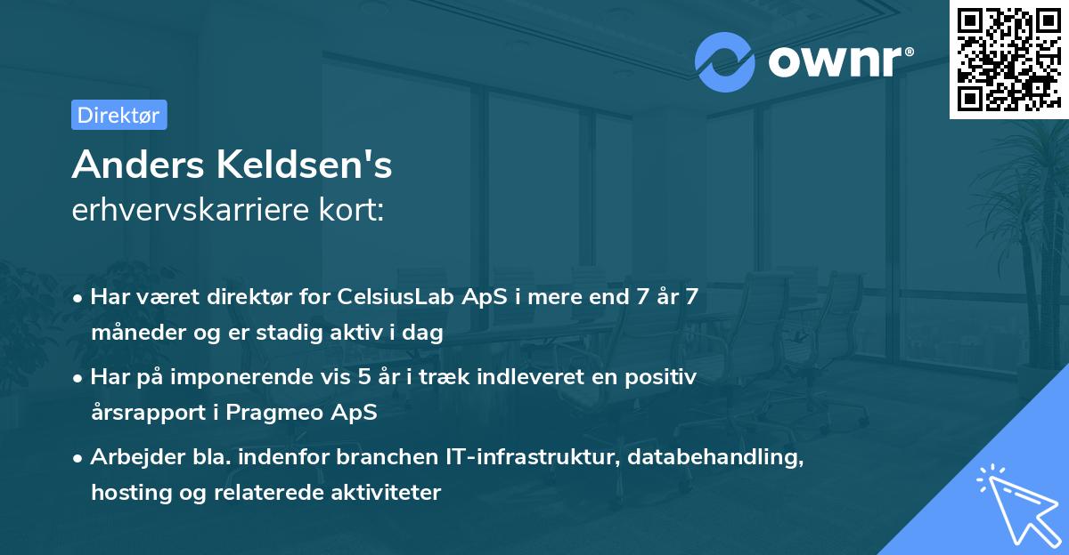 Anders Keldsen's erhvervskarriere kort