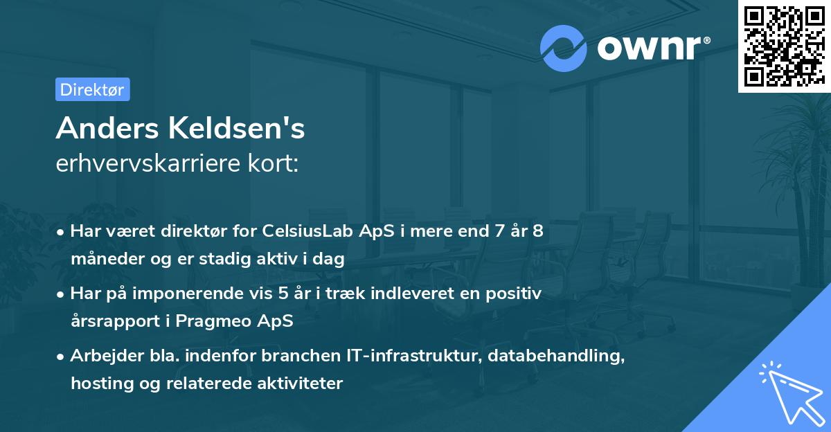 Anders Keldsen's erhvervskarriere kort