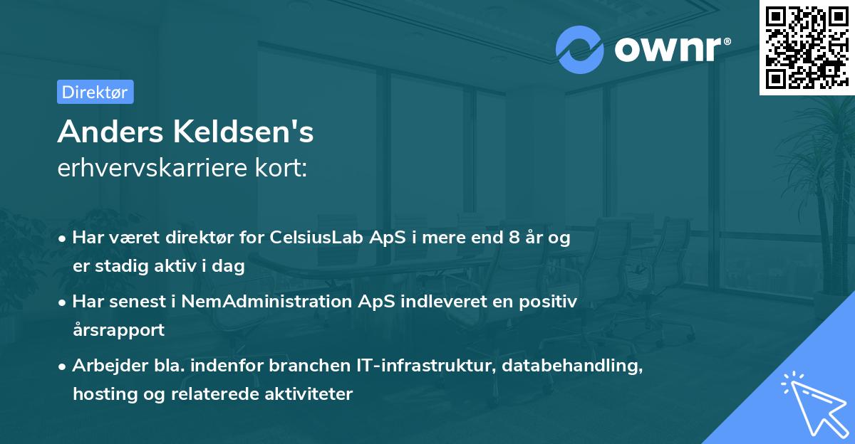 Anders Keldsen's erhvervskarriere kort