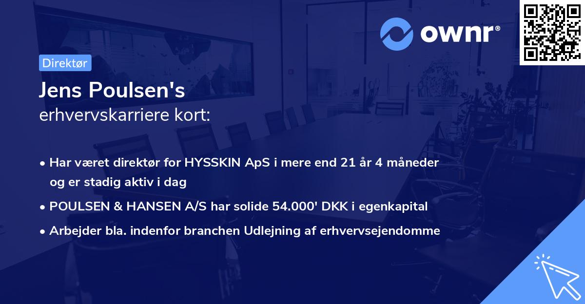 Jens Poulsen's erhvervskarriere kort
