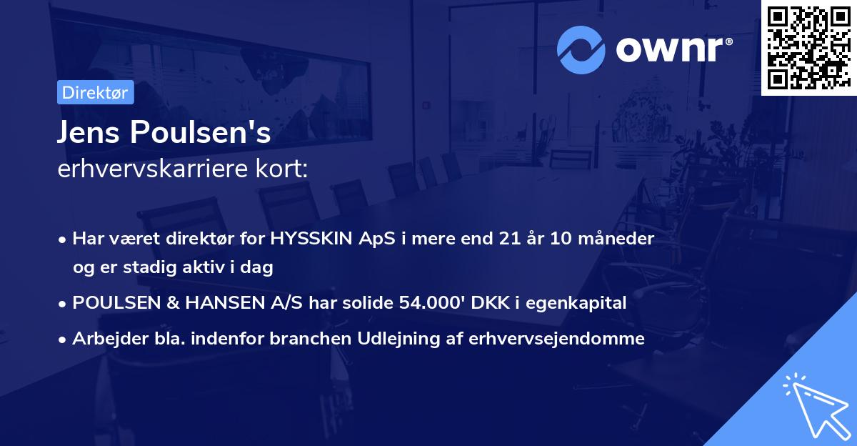 Jens Poulsen's erhvervskarriere kort