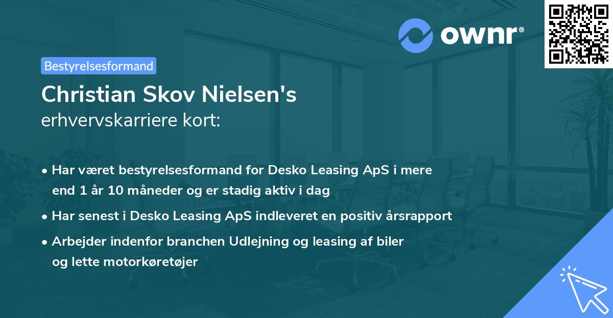 Christian Skov Nielsen's erhvervskarriere kort
