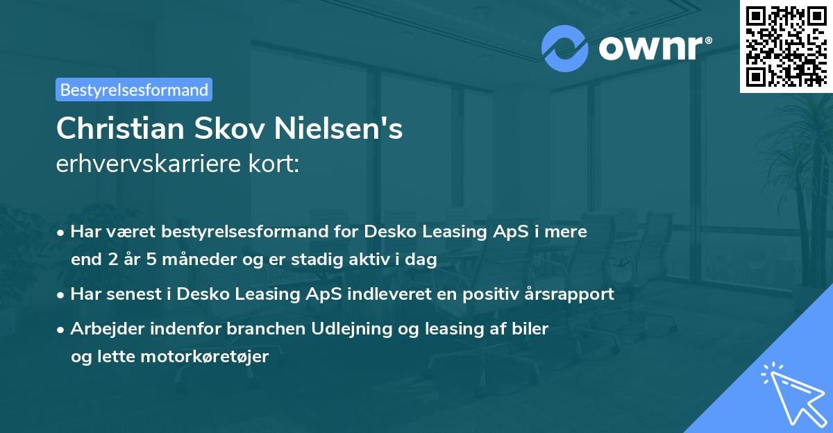 Christian Skov Nielsen's erhvervskarriere kort