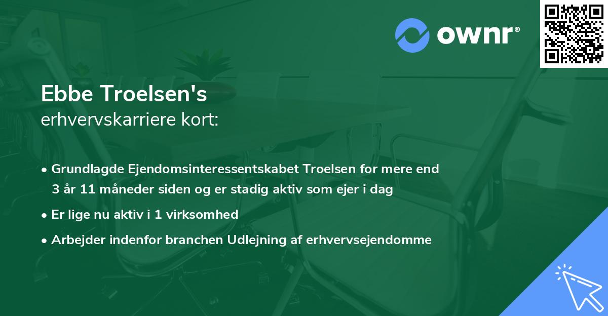 Ebbe Troelsen's erhvervskarriere kort