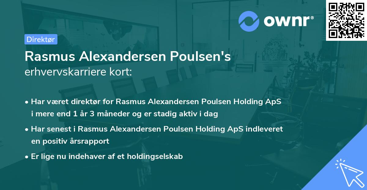 Rasmus Alexandersen Poulsen's erhvervskarriere kort