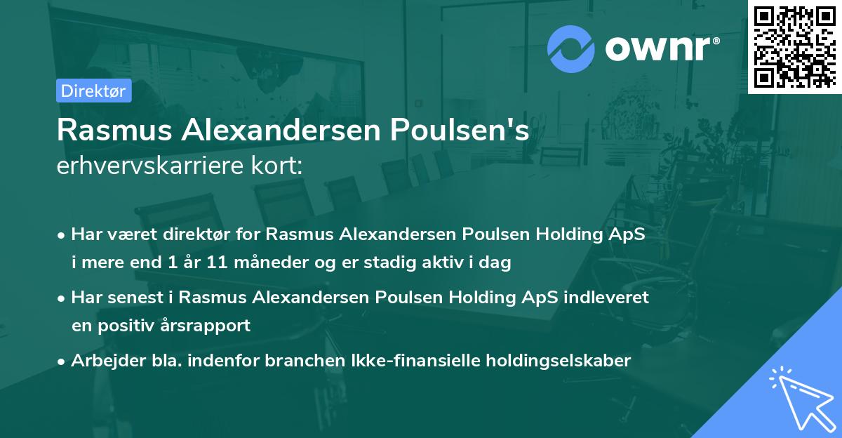 Rasmus Alexandersen Poulsen's erhvervskarriere kort