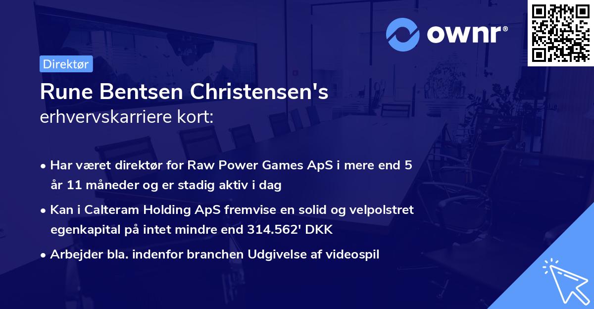 Rune Bentsen Christensen's erhvervskarriere kort
