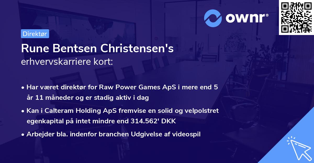 Rune Bentsen Christensen's erhvervskarriere kort