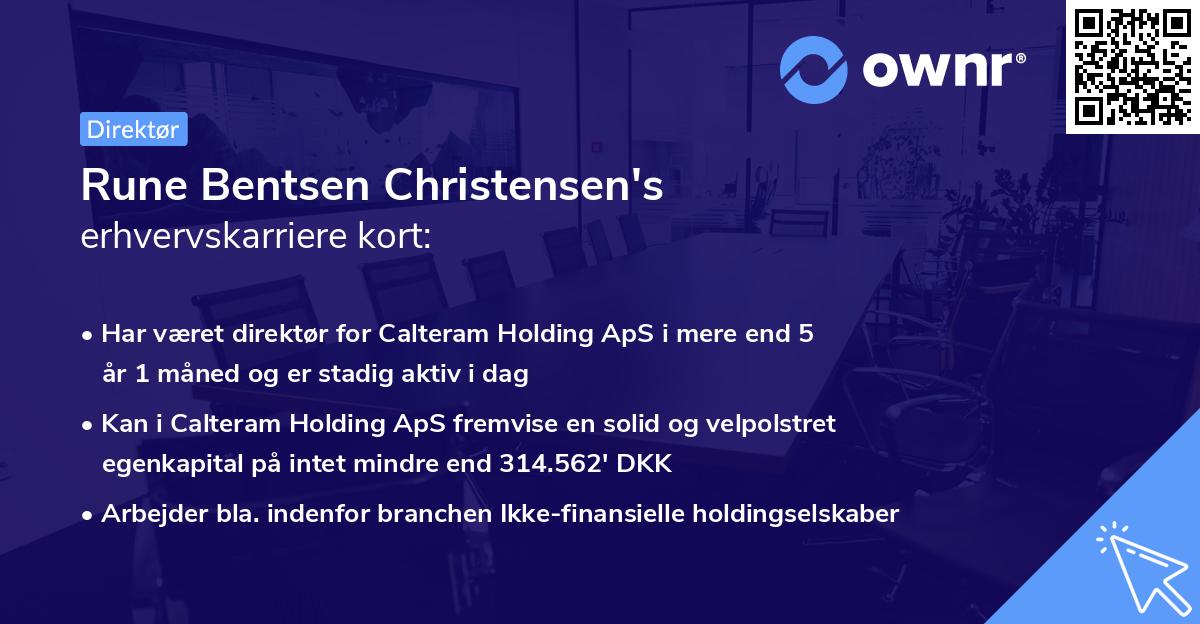 Rune Bentsen Christensen's erhvervskarriere kort