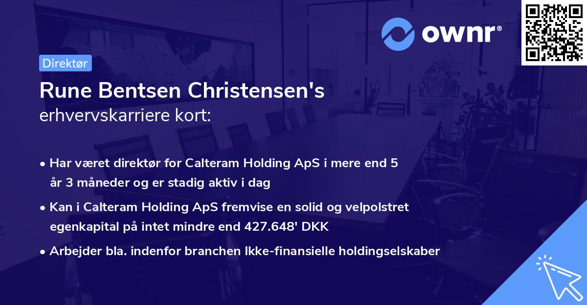 Rune Bentsen Christensen's erhvervskarriere kort
