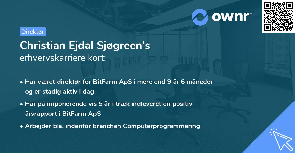 Christian Ejdal Sjøgreen's erhvervskarriere kort