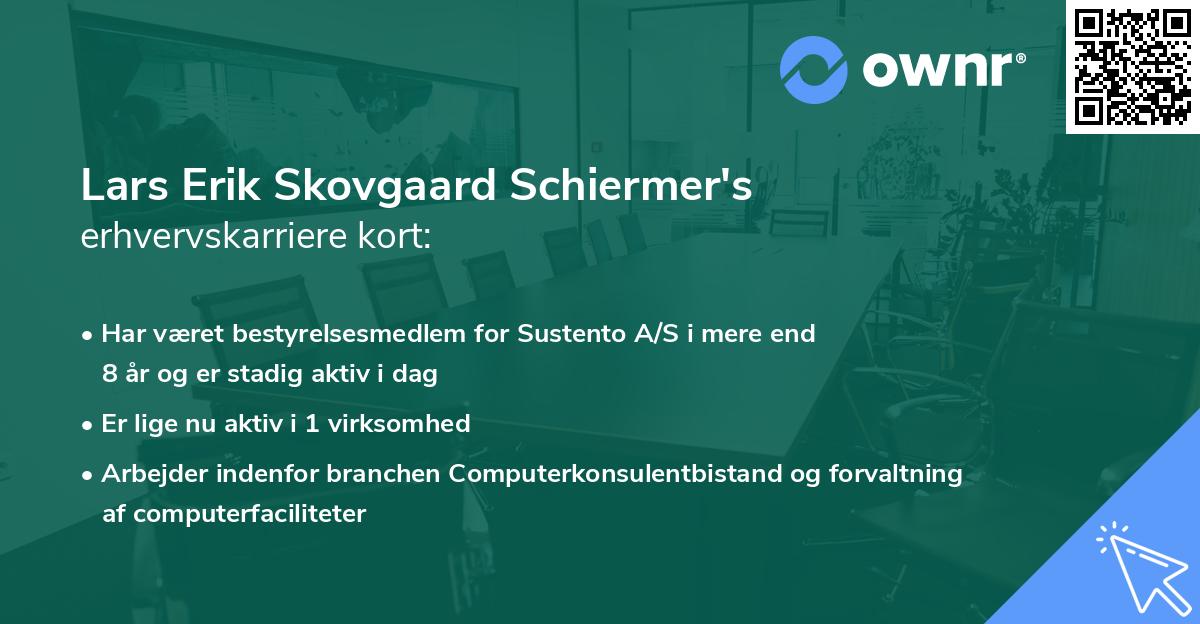 Lars Erik Skovgaard Schiermer's erhvervskarriere kort