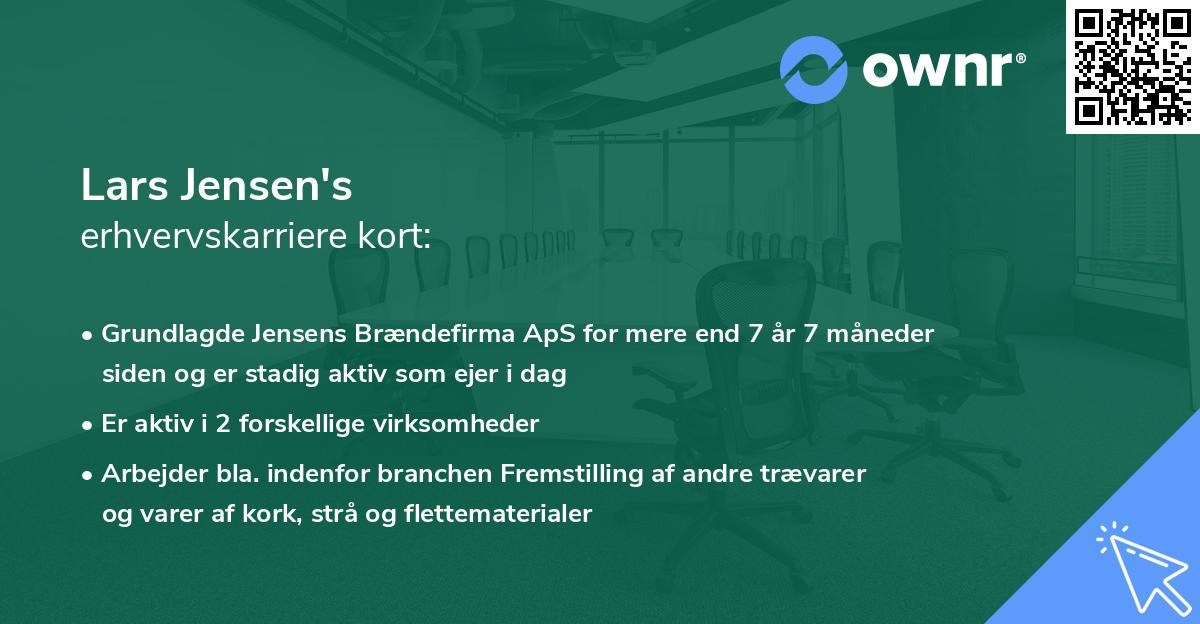 Lars Jensen's erhvervskarriere kort
