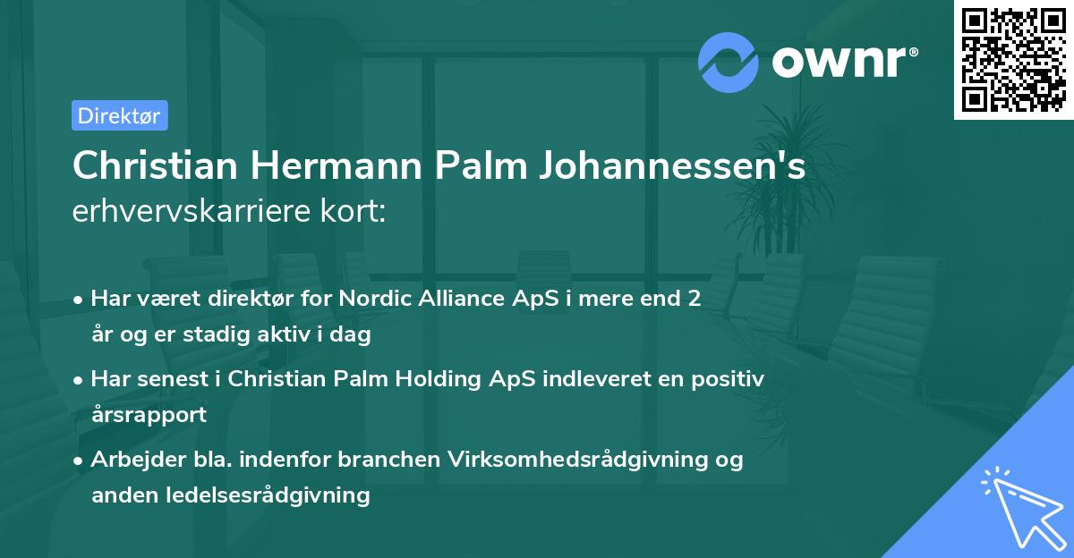 Christian Hermann Palm Johannessen's erhvervskarriere kort