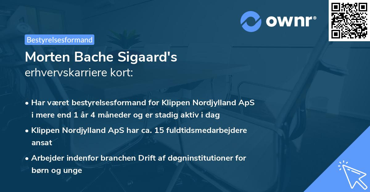 Morten Bache Sigaard's erhvervskarriere kort