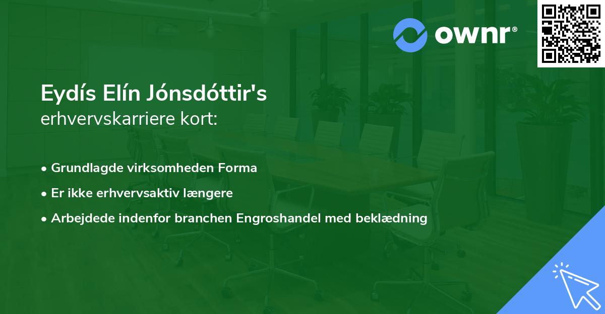 Eydís Elín Jónsdóttir's erhvervskarriere kort
