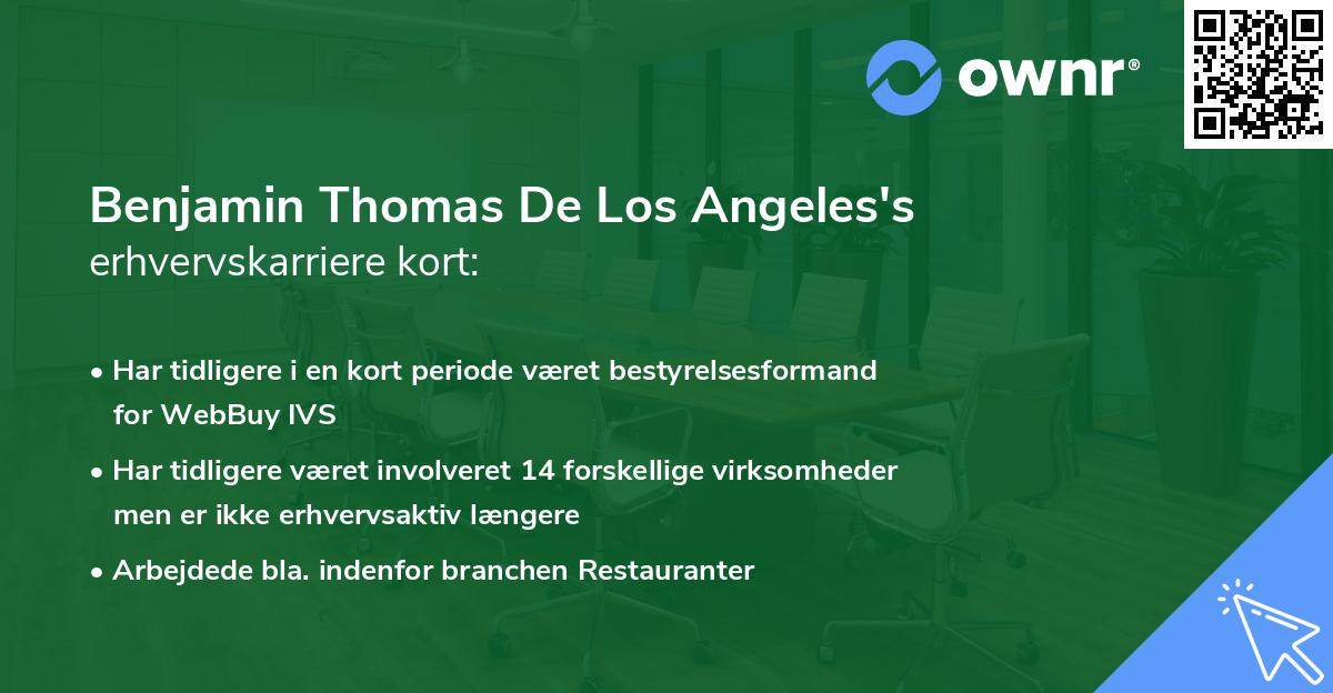 Benjamin Thomas De Los Angeles's erhvervskarriere kort
