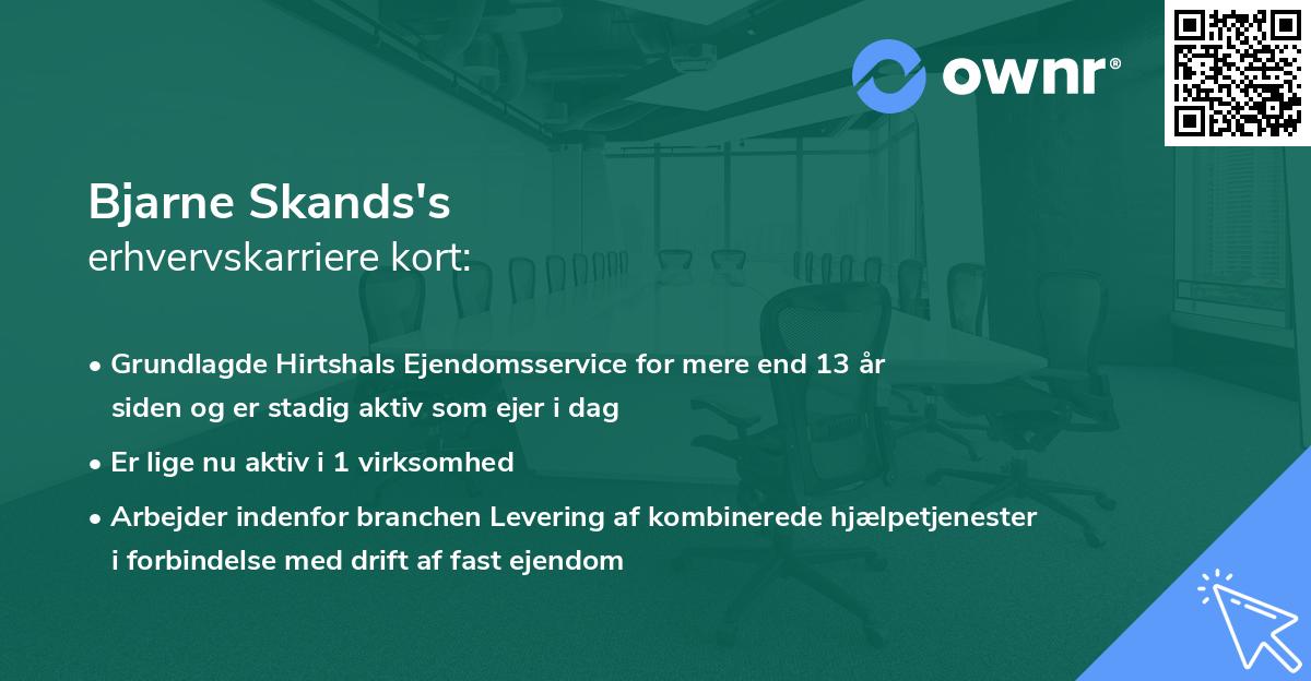 Bjarne Skands's erhvervskarriere kort