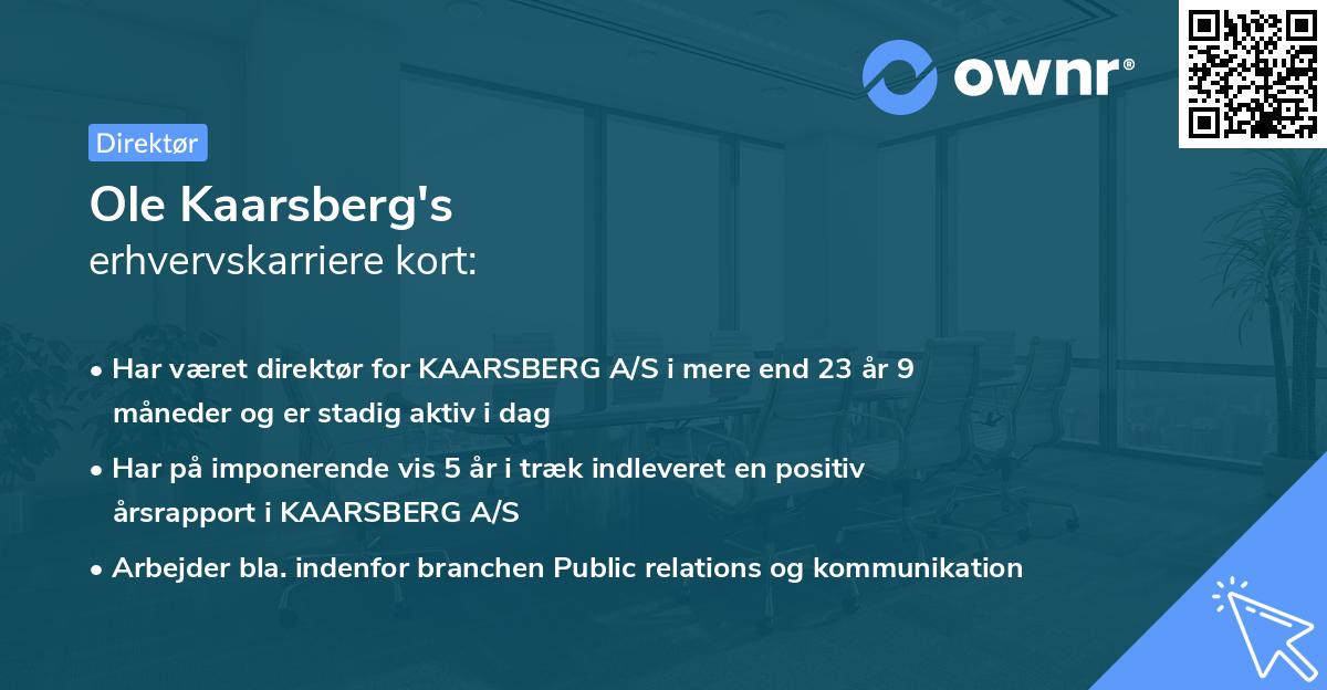Ole Kaarsberg's erhvervskarriere kort