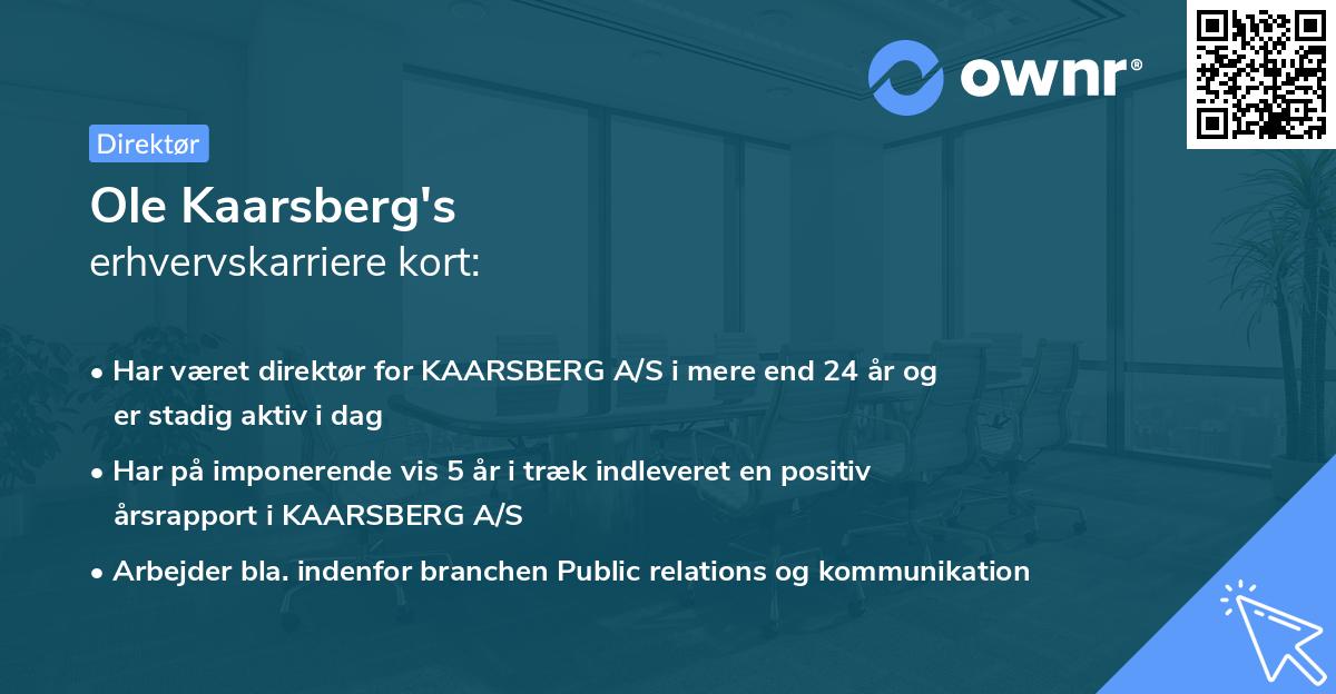 Ole Kaarsberg's erhvervskarriere kort