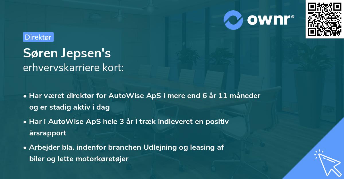 Søren Jepsen's erhvervskarriere kort
