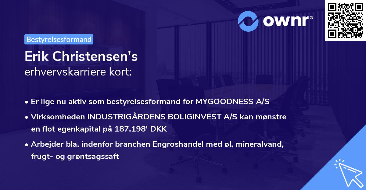 Erik Christensen's erhvervskarriere kort