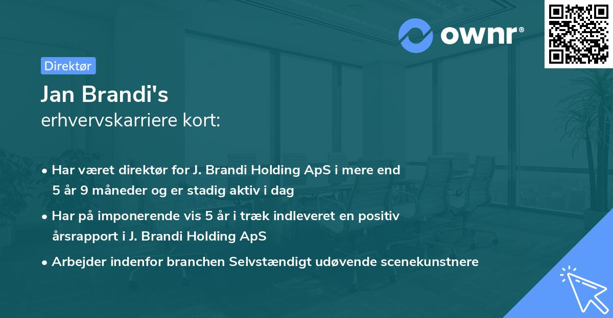 Jan Brandi's erhvervskarriere kort