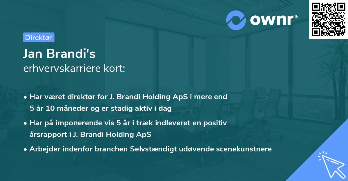 Jan Brandi's erhvervskarriere kort