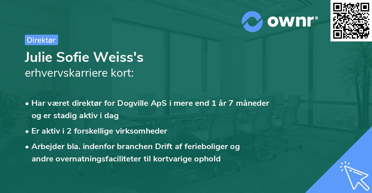 Julie Sofie Weiss's erhvervskarriere kort