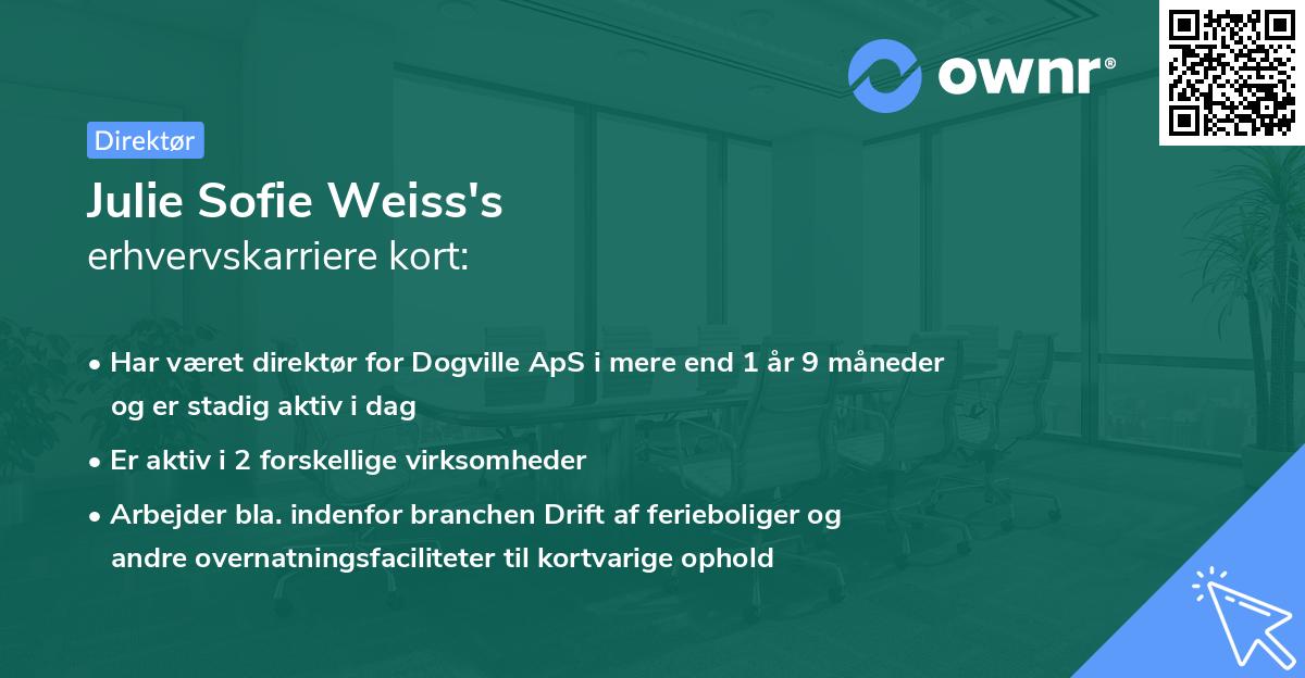 Julie Sofie Weiss's erhvervskarriere kort