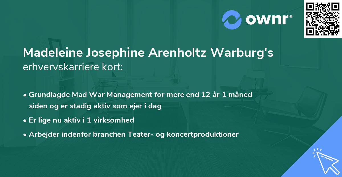 Madeleine Josephine Arenholtz Warburg's erhvervskarriere kort