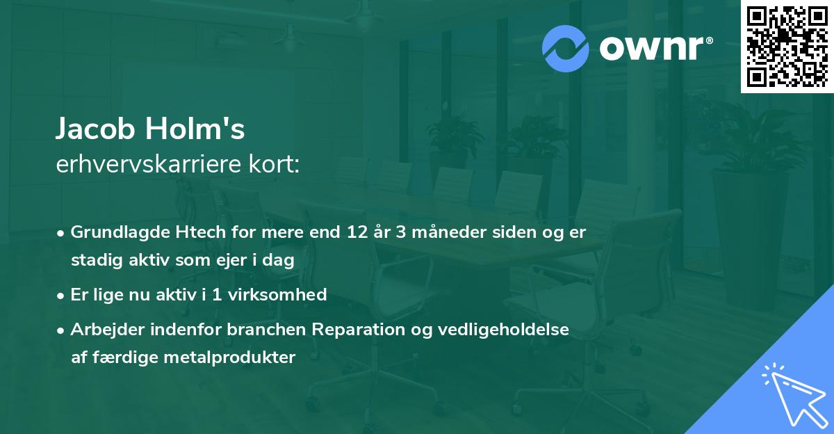Jacob Holm's erhvervskarriere kort