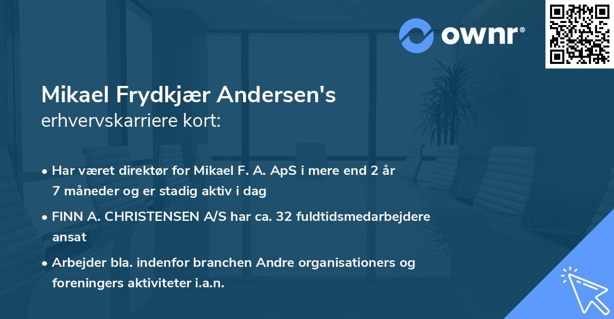 Mikael Frydkjær Andersen's erhvervskarriere kort
