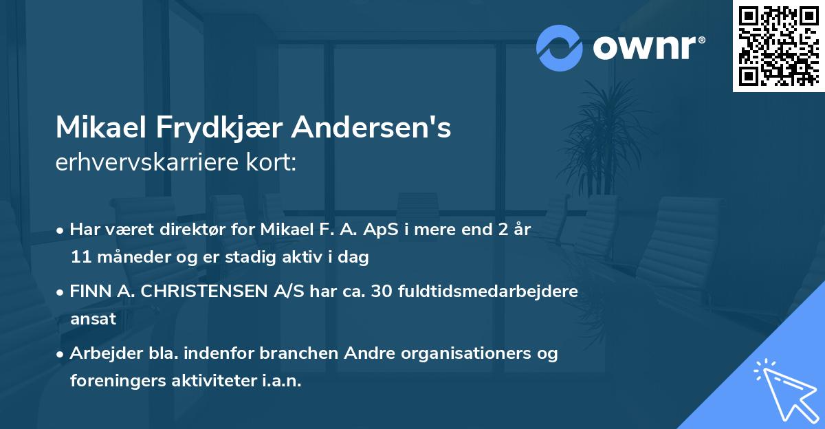 Mikael Frydkjær Andersen's erhvervskarriere kort