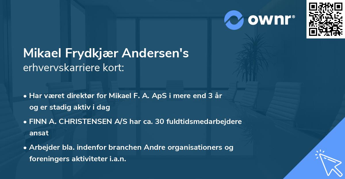 Mikael Frydkjær Andersen's erhvervskarriere kort
